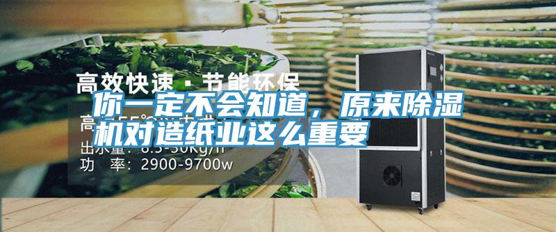 你一定不會知道，原來除濕機對造紙業(yè)這么重要